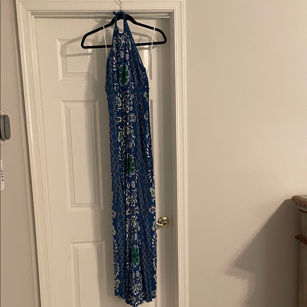 Tory Burch Blue and Green Backless Dress